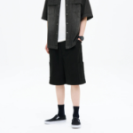 8 seconds Washed Cotton Pocket 6/10 Banding Shorts — Black