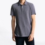 Tommy Hilfiger Official Linen-Blend Pattern Polo Shirt