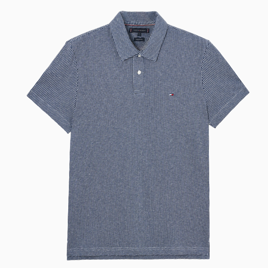 Tommy Hilfiger Official Linen-Blend Pattern Polo Shirt