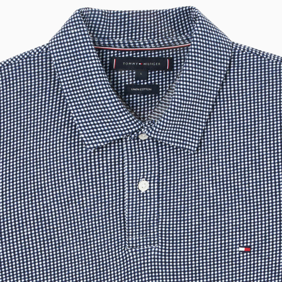 Tommy Hilfiger Official Linen-Blend Pattern Polo Shirt