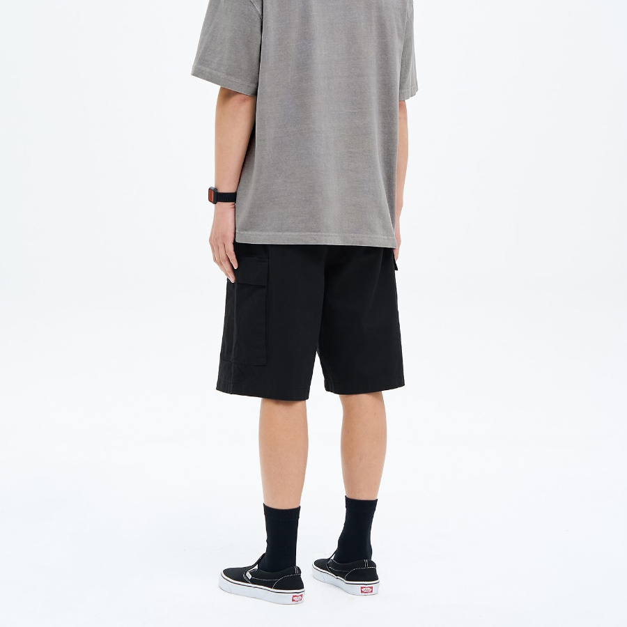 8 seconds Cotton Nylon Cargo Bermuda Shorts — Black