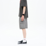 8 seconds Full Banding Cargo Denim Shorts — Light Gray