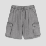 8 seconds Full Banding Cargo Denim Shorts — Light Gray