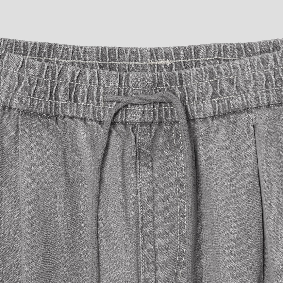 8 seconds Full Banding Cargo Denim Shorts — Light Gray
