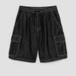 8 seconds Full Banding Cargo Denim Shorts — Black