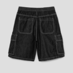8 seconds Full Banding Cargo Denim Shorts — Black