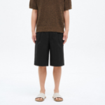 8 seconds Cotton Nylon One-Tuck Bermuda Shorts — Black