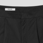 8 seconds Cotton Nylon One-Tuck Bermuda Shorts — Black