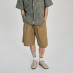 8 seconds 6/10 String Pintuck Cotton Banding Shorts — Beige