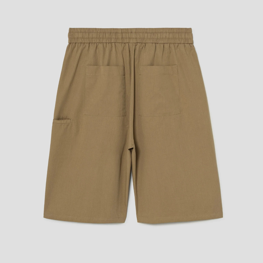 8 seconds 6/10 String Pintuck Cotton Banding Shorts — Beige