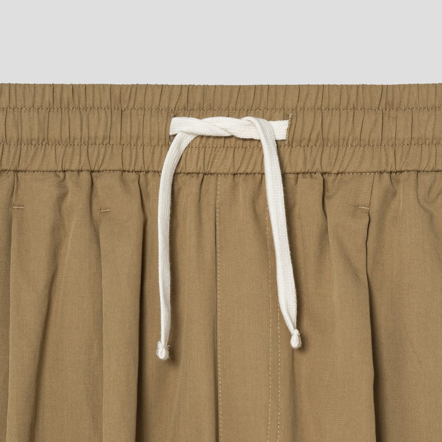 8 seconds 6/10 String Pintuck Cotton Banding Shorts — Beige