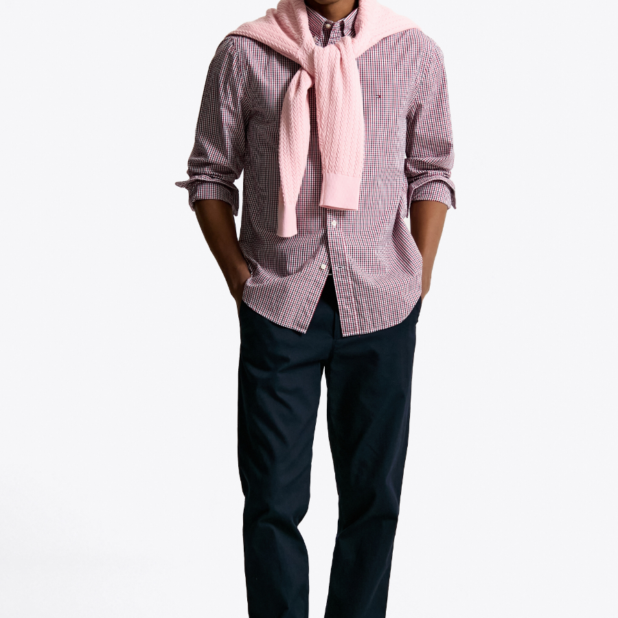 Tommy Hilfiger Official Poplin Gingham Shirt (Regular Fit)