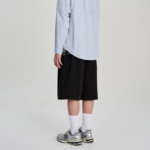 8 seconds 6/10 String Pintuck Cotton Banding Shorts — Black