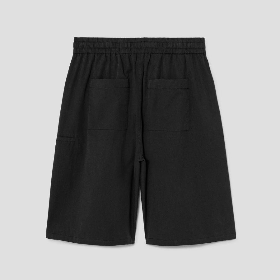 8 seconds 6/10 String Pintuck Cotton Banding Shorts — Black