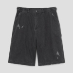 8 seconds Washing Cotton Buckle Half-Banding Shorts — Ash