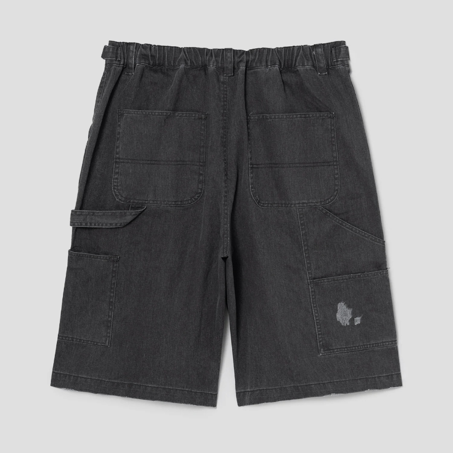 8 seconds Washing Cotton Buckle Half-Banding Shorts — Ash