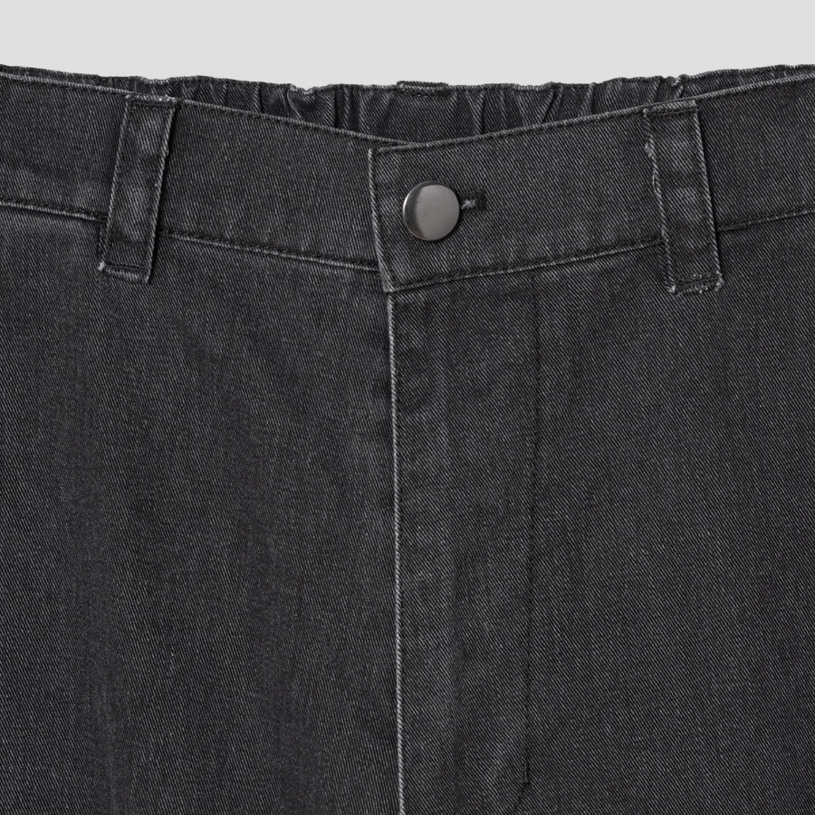 8 seconds Washing Cotton Buckle Half-Banding Shorts — Ash