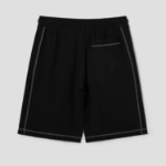 8 seconds Oversized Waffle Texture Contrast Stitch Banding Shorts — Black