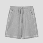 8 seconds Oversized Waffle Texture Contrast Stitch Banding Shorts — Gray