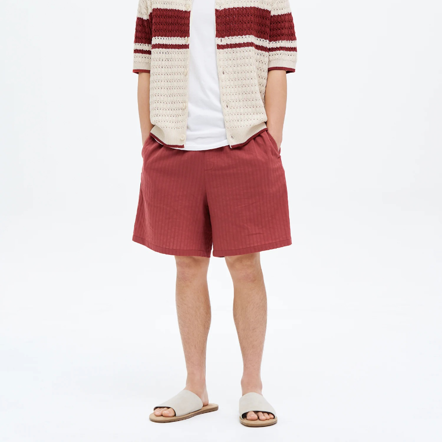 8 seconds Cotton Jacquard Banding Shorts — Red