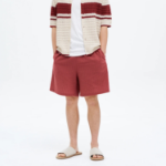 8 seconds Cotton Jacquard Banding Shorts — Red
