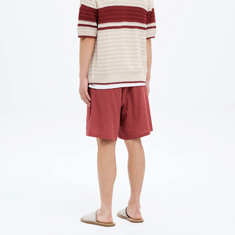 8 seconds Cotton Jacquard Banding Shorts — Red