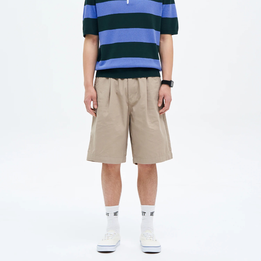 8 seconds Cotton Nylon Bermuda Banding Shorts — Beige