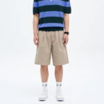 8 seconds Cotton Nylon Bermuda Banding Shorts — Beige