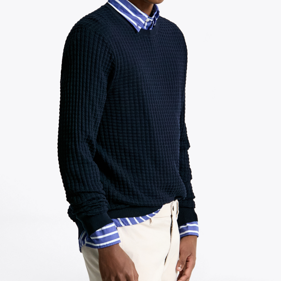 Tommy Hilfiger Official Seersucker Texture Sweater