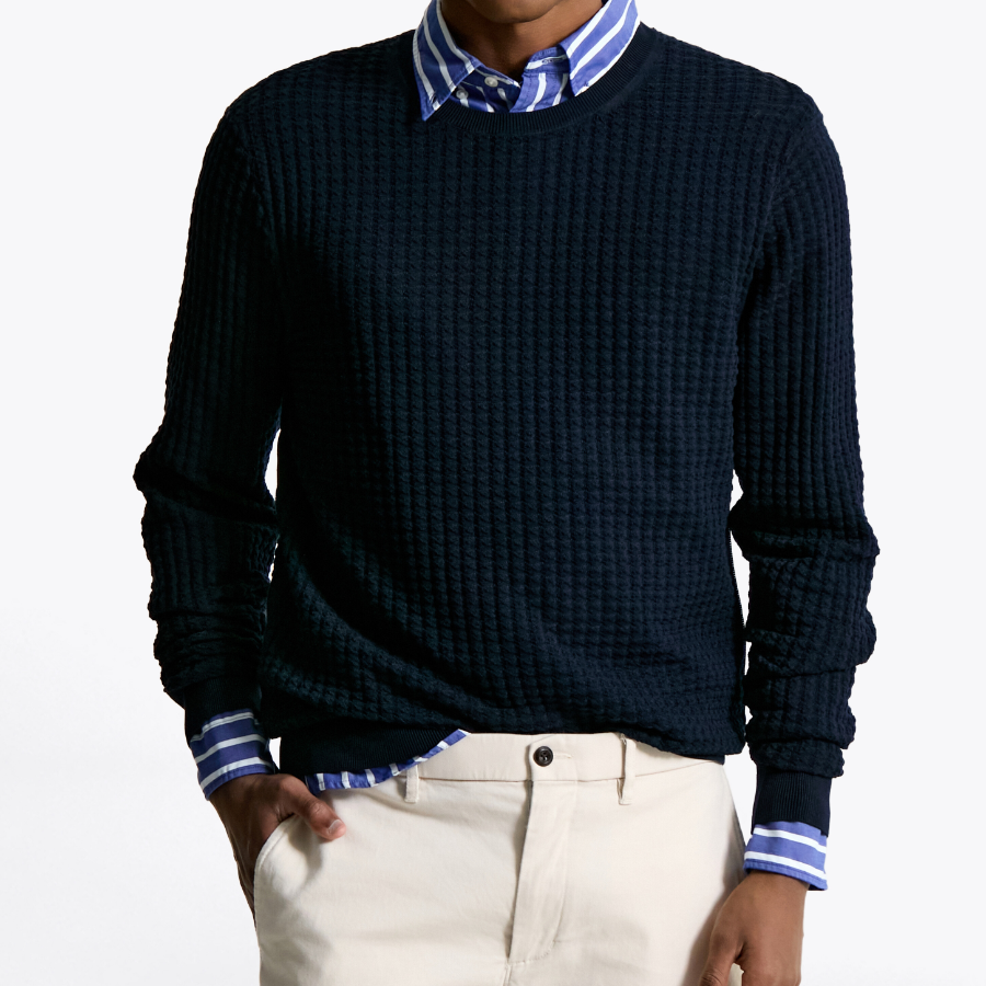 Tommy Hilfiger Official Seersucker Texture Sweater