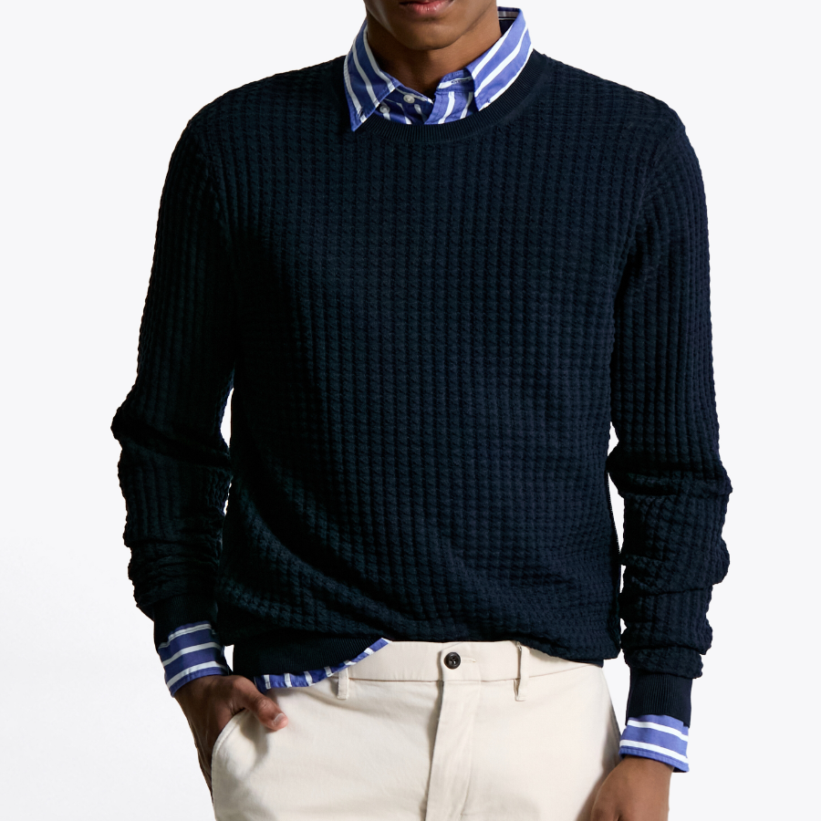 Tommy Hilfiger Official Seersucker Texture Sweater