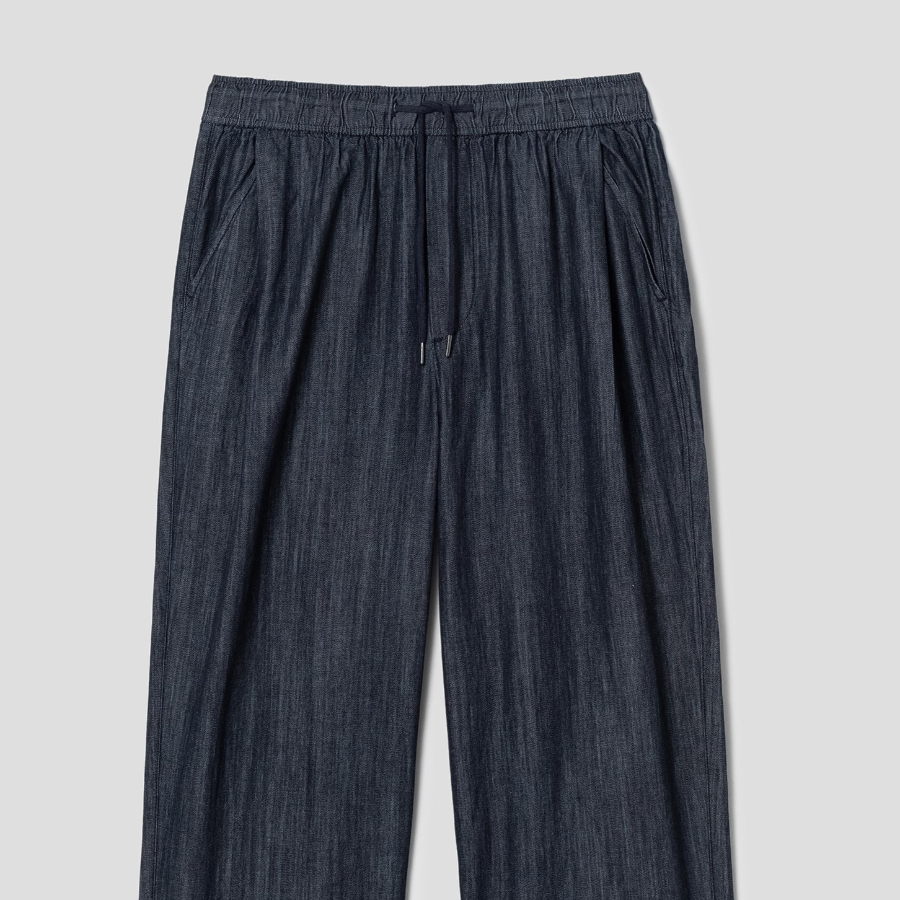 8 seconds Lightweight Full Banding Wide-Fit Denim — Navy