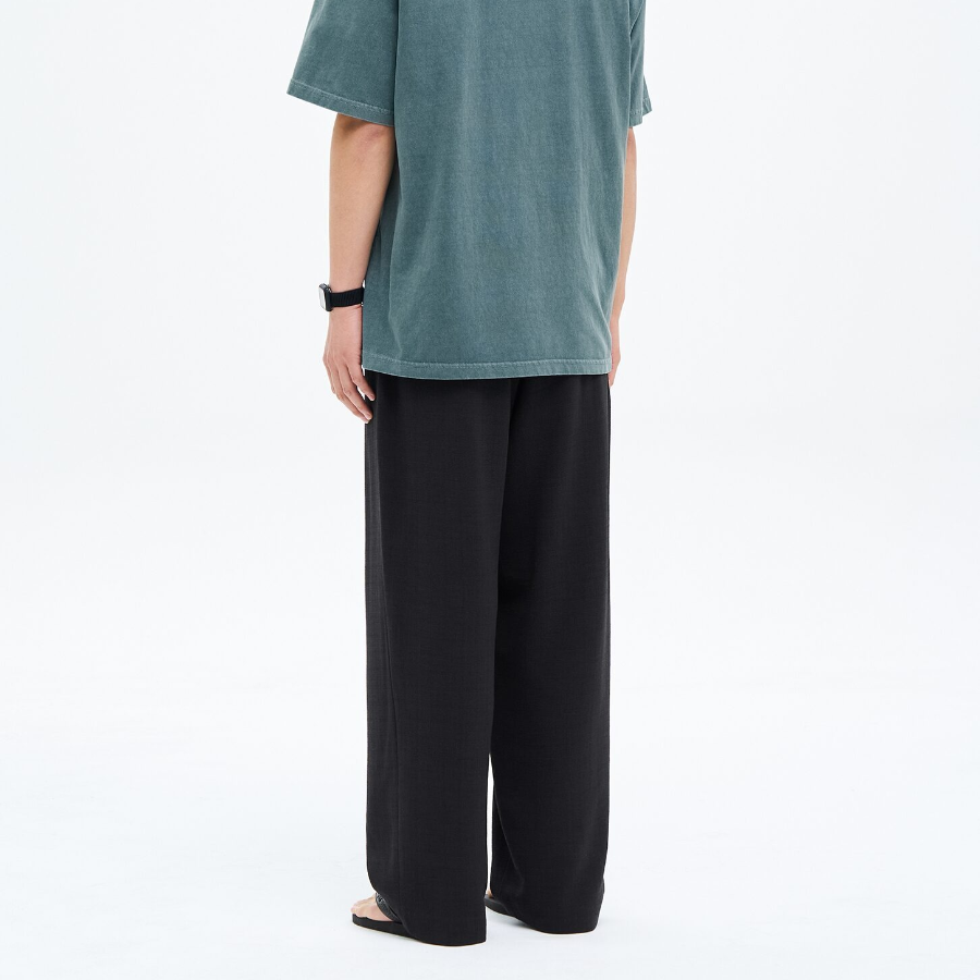 8 seconds Crêpe Wide Banding Pants — Ash