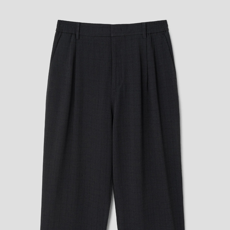8 seconds Crêpe Wide Banding Pants — Ash