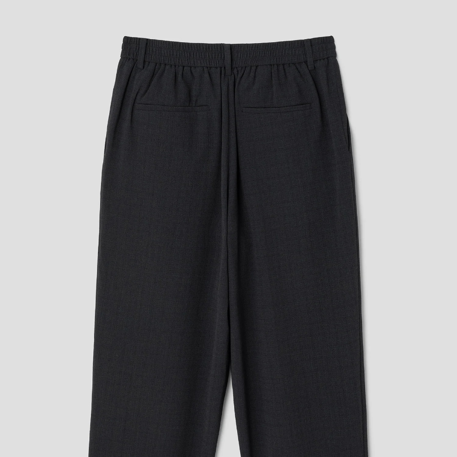 8 seconds Crêpe Wide Banding Pants — Ash
