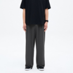 8 seconds Crêpe Wide Banding Pants — Grey