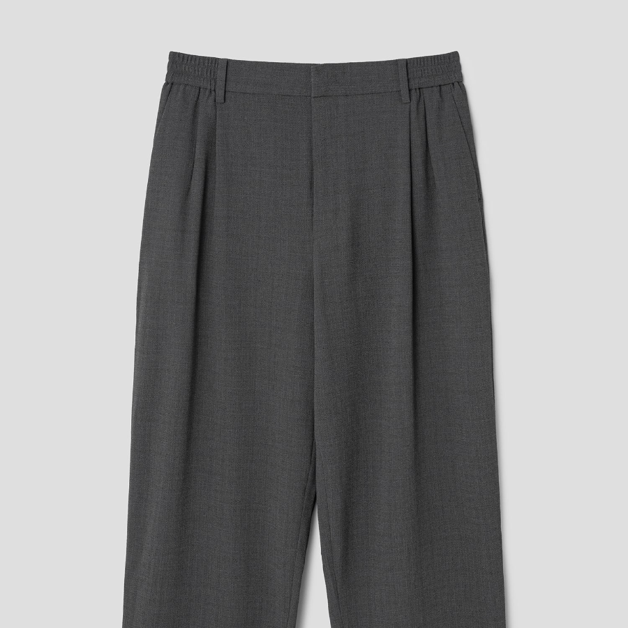8 seconds Crêpe Wide Banding Pants — Grey