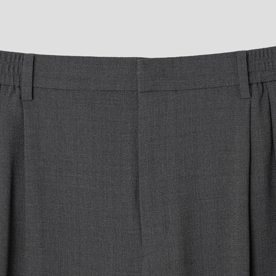 8 seconds Crêpe Wide Banding Pants — Grey