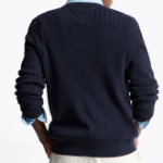 Tommy Hilfiger Official Herringbone Structure Crewneck Sweater