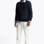 Tommy Hilfiger Official Herringbone Structure Crewneck Sweater