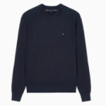 Tommy Hilfiger Official Herringbone Structure Crewneck Sweater