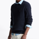 Tommy Hilfiger Official Herringbone Structure Crewneck Sweater