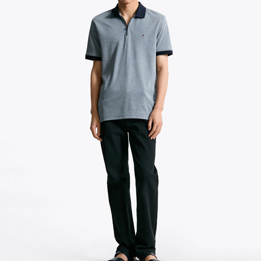 Tommy Hilfiger Official Oxford Zip Polo Shirt