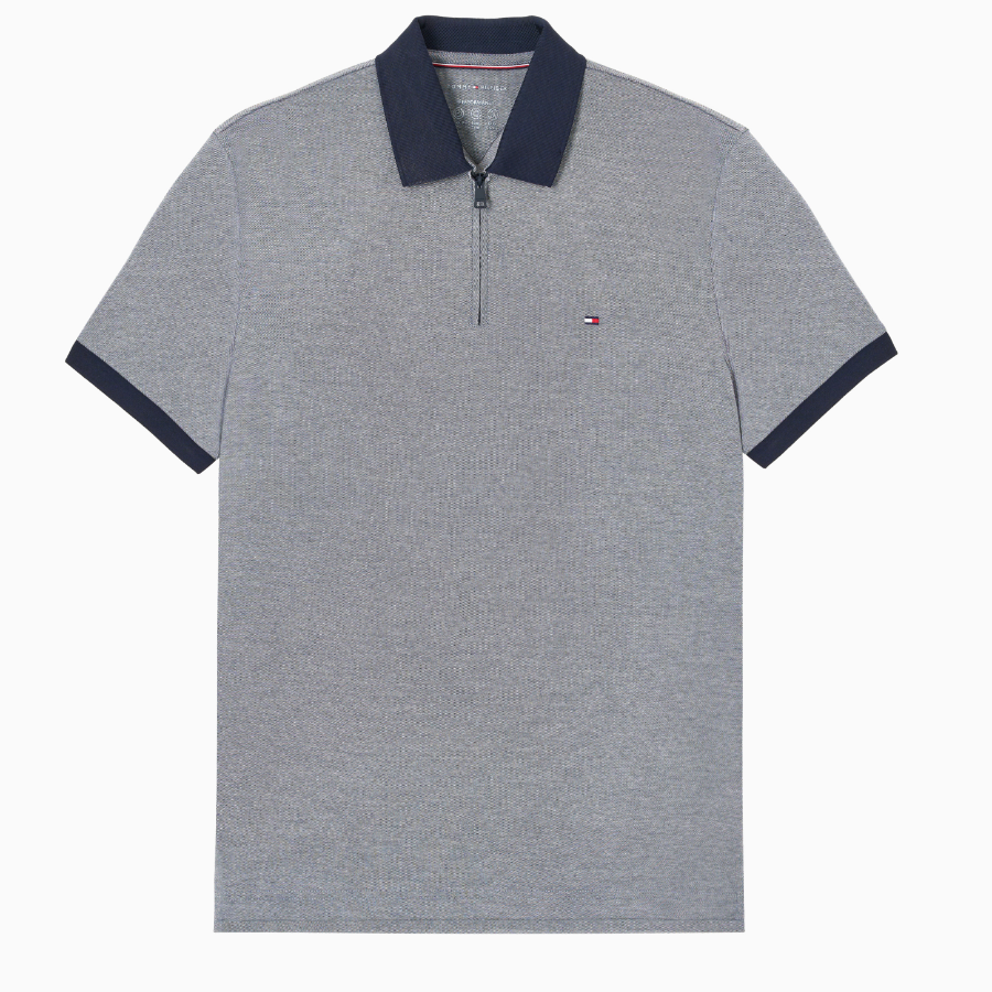 Tommy Hilfiger Official Oxford Zip Polo Shirt