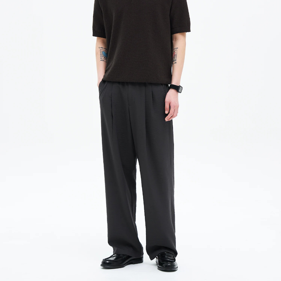 8 seconds Crêpe Easy Banding Pants — Ash