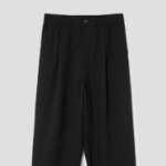 8 seconds Lightweight Rayon Blend Semi Wide-Fit Banding Pants — Black