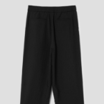 8 seconds Lightweight Rayon Blend Semi Wide-Fit Banding Pants — Black