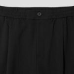 8 seconds Lightweight Rayon Blend Semi Wide-Fit Banding Pants — Black