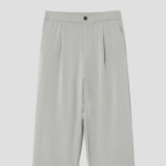 8 seconds Lightweight Rayon Blend Semi Wide-Fit Banding Pants —  Light Beige