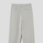 8 seconds Lightweight Rayon Blend Semi Wide-Fit Banding Pants —  Light Beige